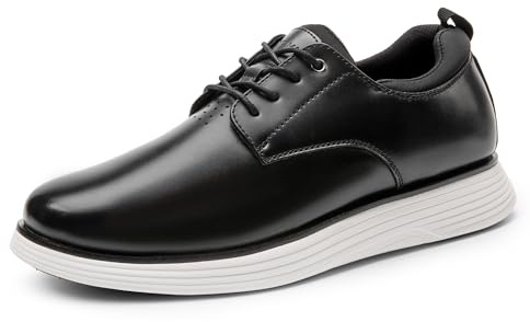 Bruno Marc GrandFlex Suit Polish- Zapatos de Vestir Hombre Zaptos Casuales Transpirables con Cordones Zapatos Traje Hombre Cómodos Oxfords,Size 41,Negro,SBOX2412M