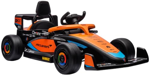 AIYAPLAY Elbil för barn 12 V med 2,4 GHz fjärrkontroll 3–5 km/h orange | MP3, signalhorn, USB, dubbelmotor, musik, fjädringning, elektrisk barnbil, elfordon, barnfordon, för barn från 3-5 år