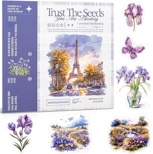 Colorful Landscape Theme Washi-Sticker Set für Scrapbooking & Junk Journal - 50 Bögen Vintage Journaling Sticker (TZ-005-006)