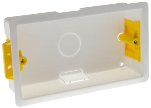 Éabcon Plasterboard Dry Wall Back Box, 47mm Deep, 2 Gang, Double, White (1)