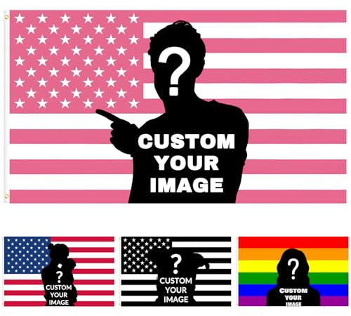 SJZUISL Drapeaux personnalisés - Concevez Votre Image Drapeaux personnalisés pour Anniversaire Vacances Noël Salons Chambres intérieur et extérieur