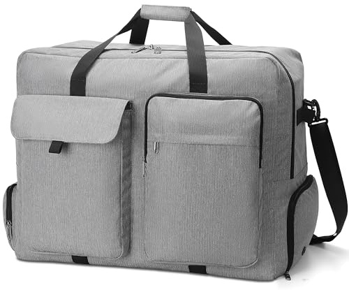 100L Foldable Duffle Bag with Shoe Compartment Waterproof | Tear Resistant Holdall, Lightweight Packable, for Travel Overnight Moving, Gym Storage Men Women, Airline Friendly Carry On
