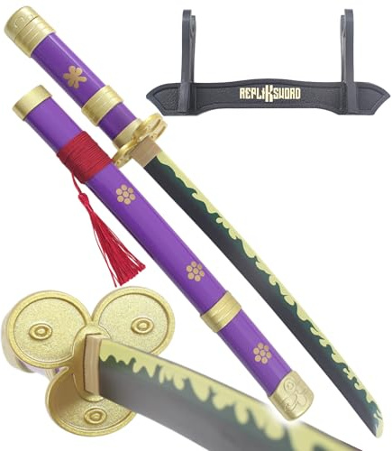 Mini Katana Enma Epee en Bois Zoro Sabre - 45cm + Presentoir Inclus