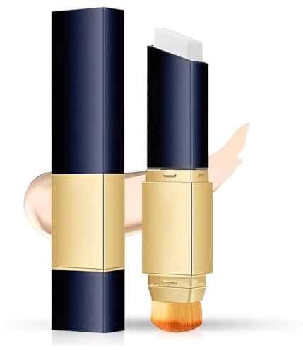 Base de Maquillaje en Barra con Pincel Integrado – Corrector y Contorno Todo en Uno, Cobertura Total Mate