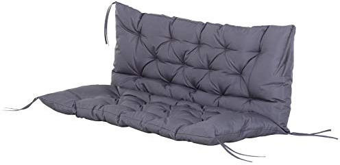 Outsunny Coussin Matelas Assise Dossier pour Banc de Jardin balancelle canapé 2 Places Grand Confort 132 x 110 x 10 cm Gris