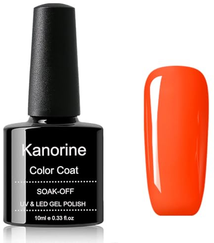 KANORINE Gel Polish Soak-Off UV/LED Gel Nail Polish Orange Color Coat Nail Coral [Piping Hot] Varnish Nail Art TYPE [Red Range] 10ml