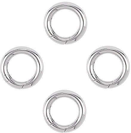 ANCLLO 20 piezas, Mosquetón redondo hebilla con anillo de resorte a presión, clips de gancho para llavero de aleación de zinc para manualidades y accesorios para bolsos