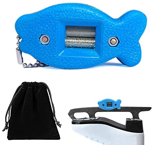 LNJBABAO Schlittschuh-Klingenschärfer, tragbar, breitenverstellbar, für Eishockeyschlittschuhe und Eiskunstlauf-Kufen