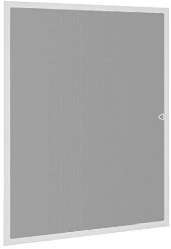 vidaXL Screen for Windows with Adjustable Aluminium Frame and UV- Fiberglass Mesh, White, 100x120 cm - Easy to Install and Remove