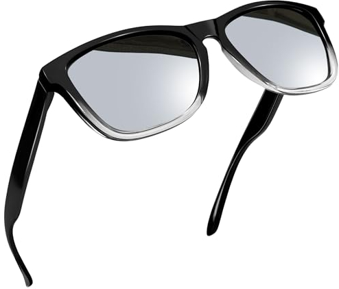 Joopin Rechteckige Sonnenbrille Verspiegelt Silber Retro Polarisierte Sonnenbrille Herren Spiegel Damen Brille UV400 zum Fahren Wandern (Schwarz Silber)