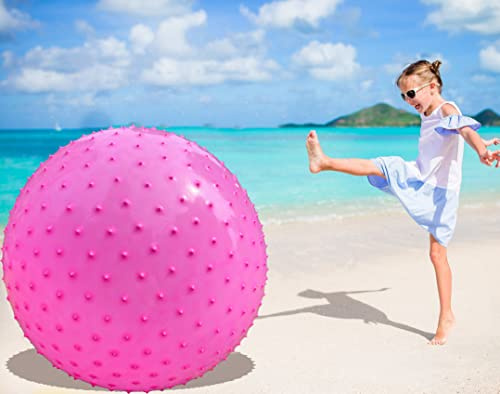 Stor Palla di massaggio sensorisk per Bambini, palline da Yoga rimbalzanti da 85 cm, Grande Palla di esercizio gonfiabile Con picchi tattili (1 bollspel (rosa ))