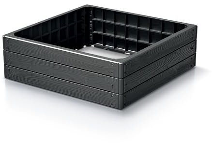 Garden Raised Grow Beds -STRONG- Rectangle Square Hex Vegetable Herb BOX Planter Trough (Anthracite, Square 75cm x 75cm)