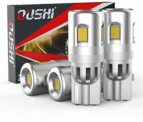 OUSHI T10 W5W LED Lampadine Canbus, 194 168 158 2825 12V Sostituzione Per Auto Luce Interiore Cupola Di Luce Indicatore Di Direzione Spia (6500K Bianco 4pcs)