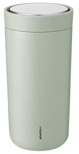 Stelton To-Go Click | Thermobecher, doppelwandige Isolierflasche - Rostfreier, auslaufsicherer Kaffeebecher/Teebecher mit Smart-Click-Deckel - Heiße & kalte Getränke - 0,4 Liter, Minty Moss