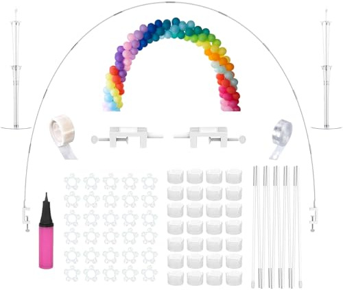 WJWINER Kit Conjunto De Soporte De Arco De Globos Ajustable, Soporte Globos, Arco para Globos Decoracion con Base, se Puede Reutilizar, Para Globos De Fiesta, Fiesta, Navidad, Halloween