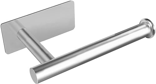 fKiZanthene Toilet Roll Holder Wall Mounted, Self Adhesive Screw-in Wall Mounted Toilet Paper Roll Holder, Rustproof and Waterproof Bathroom Washroom Tissue Roll Holder with Shelf, Toilet Paper Roll D