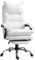 Vinsetto Fauteuil de Bureau, Chaise Bureau Ergonomique en Similicuir avec Large Assise rembourrée, Dossier inclinable, Hauteur réglable, accoudoirs et Repose-Pied intégrés, Charge 135 Kg, Blanc