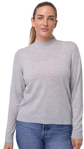 DANISH ENDURANCE Jersey de Lana Merino con Mezcla de Cachemira para Mujer, Gris Claro Jaspeado, M