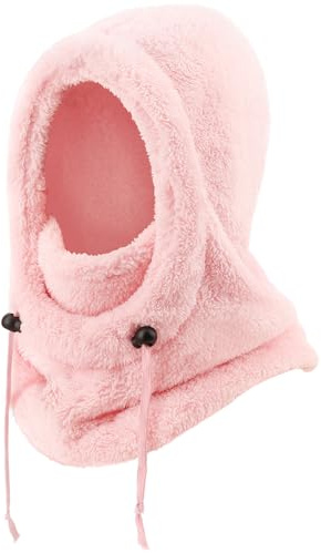 DRESHOW Vintertermisk Fleece Balaklava Mössa Kvinnor Män Multifunktionell Vindtät Skidmask Ansiktsmask Halsvärmare Kalla Vädermössa med Justerbar Dragsko