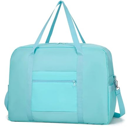 Fourre-Tout Pliable for Femmes, Sac carré Portable de Grande capacité for Courte Distance, Cubes d'emballage Rangement, Organisateur Voyage, polochon(Green)