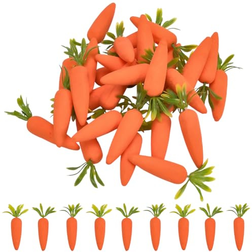 SOFPLATE 30 mini Zanahorias Artificiales Realistas de Imitación de Plástico Verduras Artificiales A Granel Verduras de Simulación Realistas para el Hogar la Cocina la Granja la Mesa de Fiesta Manualid