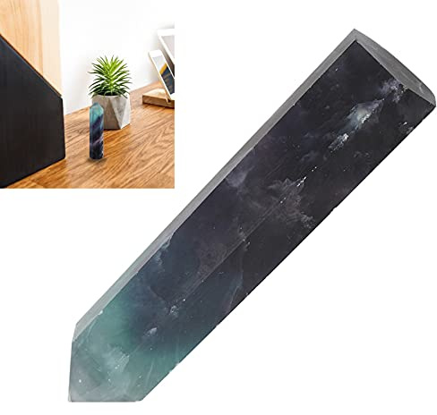 Annadue Naturlig Fluorit Hexagonal Trollstav 60-65 Mm, Kvartskristallpunkt för Reiki-läkning, Meditation, Chakrabalansering, hem- och Kontorsdekoration, Unik Gåva för Energirening och (60 mm-65)