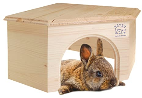 Resch Nr15 Kaninchen Eckhaus naturbelassenes Massivholz aus Fichte/groß und platzsparendes Design