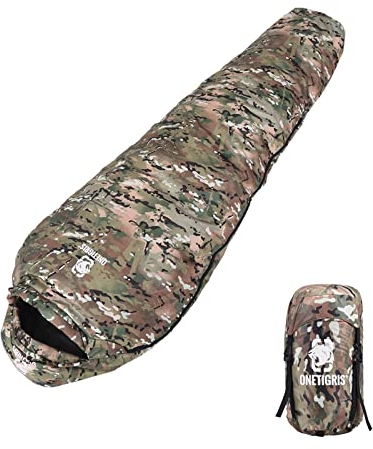 OneTigris Schlafsack Entendaunen Mumienschlafsack (Camo)