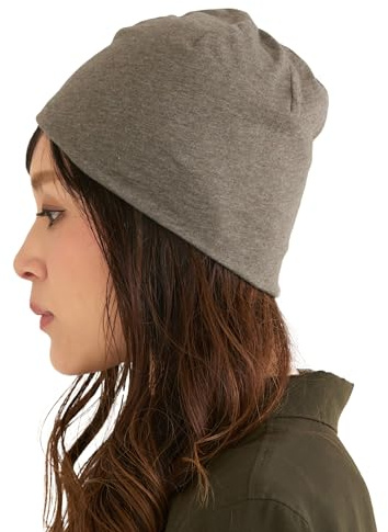 CHARM 100% Bio Coton Bonnet Chimio Femme Homme - Chapeau Leger Peau Sensible sous Casque Serré Brun