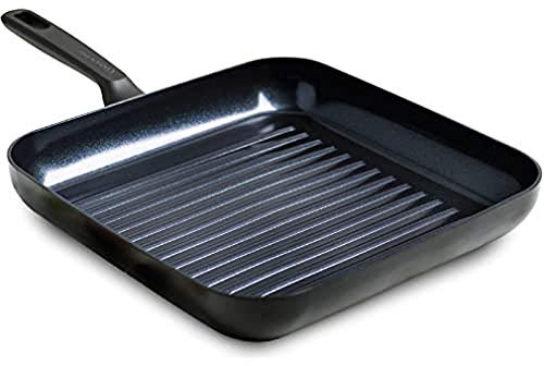 GreenPan Memphis Healthy Ceramic Non-Stick 28 cm Grill Pan, PFAS Free,Induction, Oven Safe, Black