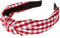 axy Vintage Look Kariert Haarreif - Wunderschön Haarreifen Damen Stirnband Haarschmuck HR34K (Rot-Weiss Kariert)