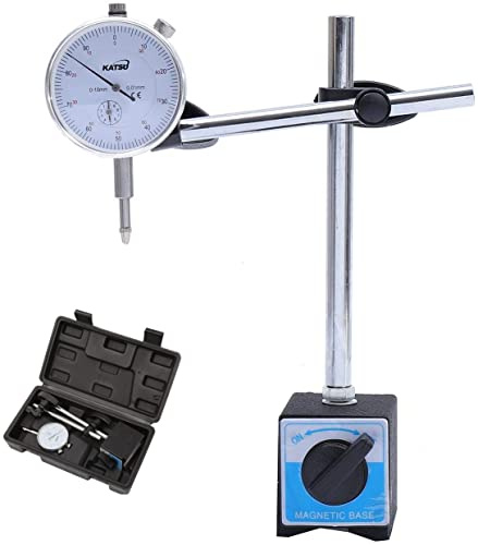 Indicatore di test quadrante KATSU DTI calibro 0-10mm con base magnetica in custodia