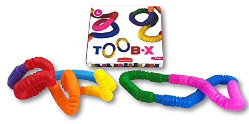 TOOB-X Pop Tube Sensorisk leksak färgglada fidgetleksaker flerfärgad pop fidget utdragbara anslutningsbara rör mellan dem. 8 st (storlek L)