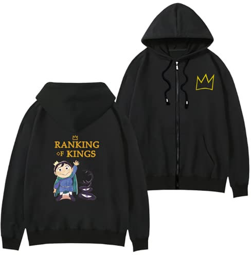 FJHYEEBN Ranking of Kings Hoodie Japanese Manga Bojji Print Jacket Casual Zip Up Pullover for Anime Bojji Fans, b, M