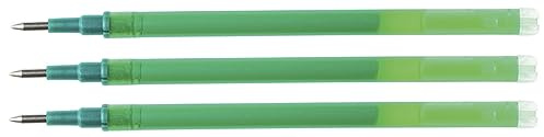 Q-Connect Gel Kugelschreiberminen Kugelschreiberminen Löschbarer 1,0 mm Farbe: Grün / 3 Stück (3er Pack)/ Kugeldurchmesser: 1,00 mm/Strichstärke: 0,7 mm