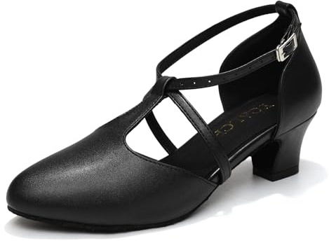 YCALCP Chaussures de Danse Tango Femmes Lanière en T De Salon Moderne Tango cha-cha Salsa,Maquette-DS272D
