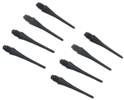 OZXNO 100pcs 2BA Thread Soft Tip Plastic Dart Points Replacement Dart Accessories (Black)