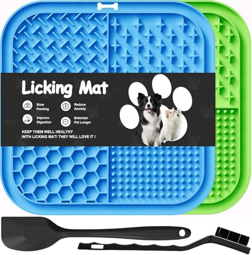 Azyh Tapis pour lécher avec ventouses – Nourriture lente pour chiens et chats, jouets pour soulager l'anxiété, tapis d'alimentation pour beurre, yaourt, arachides