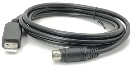 RIKYJIC USB to Mini DIN 8-Pin RS422 RS485 Communication Cable 1.8 Meters for Ino-Vance H1U/H2U/H3U PLC Series
