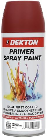 Dekton Red/Brown Spray Paint Primer: Professional-Grade, High-Performance Primer for Superior Adhesion & Smooth Finish | Ideal for Metal, Wood, and Plastic Surfaces| Fast Drying