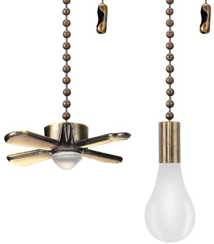 Confezione da 2 Prolunghe per Corda per Interruttore della Ventola - Catenella per Ventilatore da Soffitto, Strumento Non Facile da Arrugginire per Ventilatori da Soffitto, Lampade da Parete e Luci pe