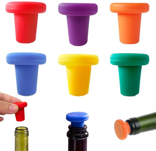 6 Stück Silikon Kronkorken,Flaschenverschluss Bierflaschen,Flaschenverschluss Bierflaschenverschluss Universal Silikon,Flaschenverschluss Universal,Silikon Weinverschluss,Für Weinflaschen
