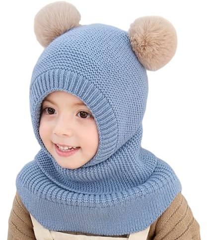 TAGVO Passamontagna Invernale in Pile Termico Bambini 2-5Anni, Multifunzionale Balaclava 3 in 1 Antivento Caldo Berretti Cappello in Pile Scaldacollo Sciarpa con Cappuccio per Ragazzi Ragazze