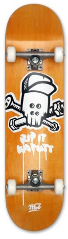 Mob Skateboard Skull 8.125 Complete – Planche complète 32 x 8,125 – Planche en bois d'érable – Prêt à l'emploi – Skateboard débutant et professionnel pour adolescents et adultes – Rip It Kaputt –