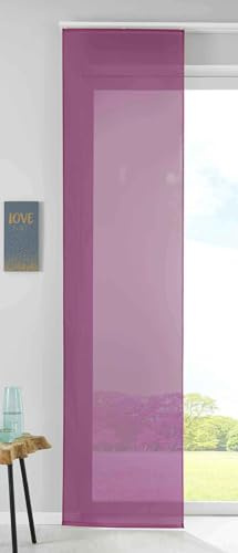 1er Set Schiebegardine Flächenvorhang Vorhang Gardine Voile HxB 245x60 cm Brombeere Komplett mit Paneelwagen Beschwerungsstange 85589N