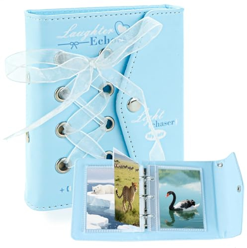 Fotoalbum, litet fotoalbum, bärbart minialbum för kort, kromalbum, krommapp, kromanteckningsbok, present till samlarflickor
