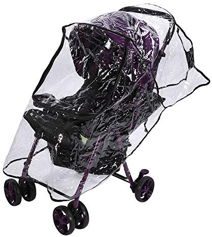 Yosoo Health Gear Cubierta de Lluvia de Carriola Transparente con Cremallera de Ventana, Universal PVC Pushir Pushir Escudo Meteorológico Protector Meteorológico Impermeable