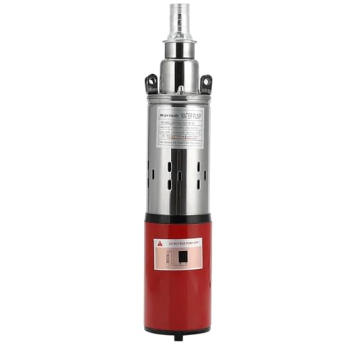 Sollevamento = 30m-45m 20L/min 9m Filo 12V 24V 36V Pompa solare Pozzo profondo Pompa ad acqua sommergibile Vite Irrigazione Giardino Domestico Agricolo(12V 30m 180W,Red)