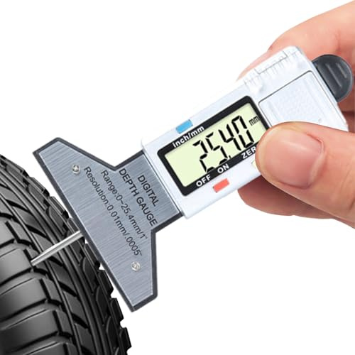 Medidor de profundidad de neumáticos: herramienta de medición digital LCD, construcción de precisión, dispositivo portátil de verificación de desgaste, instrumento de inspección de alta precisión, pro