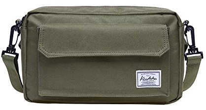 KAUKKO Umhängetasche Herren, Lässige Messenger Tasche, Kurierbeutel für Arbeit Uni Reise Camping Wandern mit 2 Möglichkeiten zu tragen - Schultertaschen Gürteltasche (Armee Grün KE01)